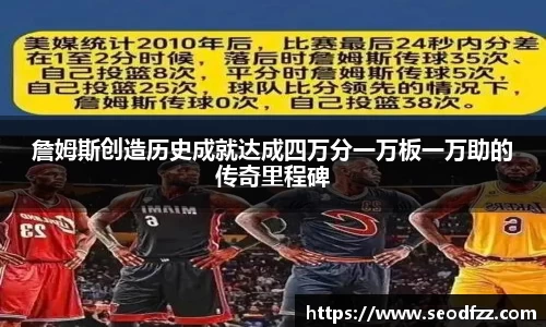 詹姆斯创造历史成就达成四万分一万板一万助的传奇里程碑